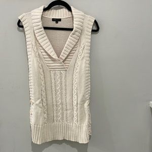 BCBGMaxazria Womens Pullover Sweater Size L Beige Top Sleeveless Tunic